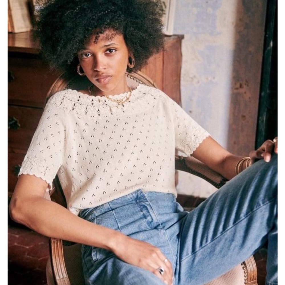 SÉZANE Bertille Jumper, Cream, M